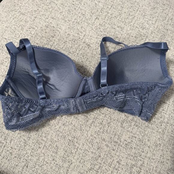Adrienne Vittadini Studio Blue Lace Overlay Underwire Bra Women's Size 36B - Picture 3 of 7